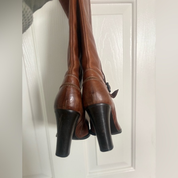 J.Crew Chestnut Leather Tall riding boots size 7 Made in Italy - Picture 3 of 8